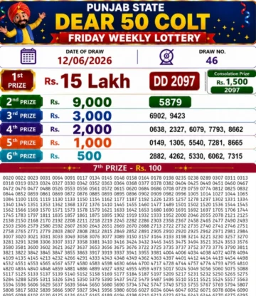 Punjab State Dear 50 Colt Friday Lottery Result 12-06-26