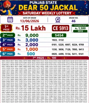 Punjab State Dear 50 Jackal Saturday Lottery Result 13-06-26