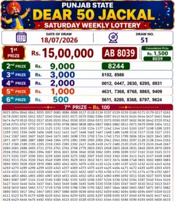 Punjab State Dear 50 Jackal Saturday Lottery Result 18-07-26